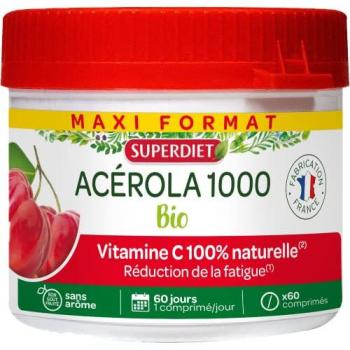 Superdiet Acérola 1000 Bio Maxi Pot 60 Comprimés