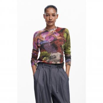 Desigual Damenpullover Camo Petals Regular Fit L Bunt