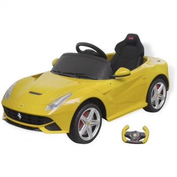VidaXL Giocattolo Cavalcabile Ferrari F12 Giallo con Telecomando 6 V