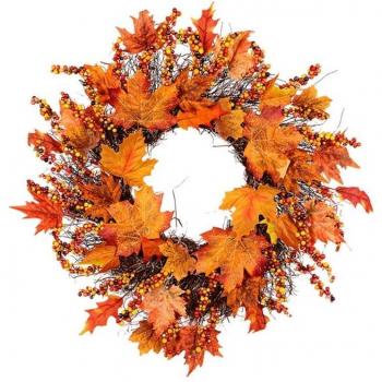 Guirlande Thanksgiving 95AA – Feuilles d'érable artificielles, 45/60 cm