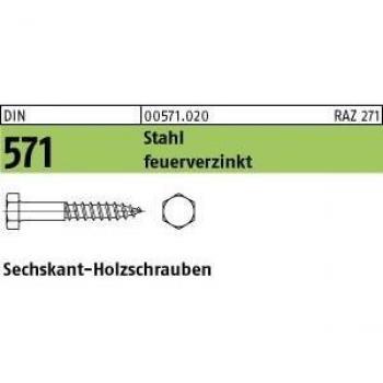 Holzschrauben DIN 571 10 x 150 mm Sechskant feuerverzinkt 50er Pack