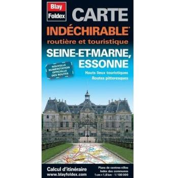 Seine-et-Marne (77), Essonne (91). Carte Départementale, Routière et Touristique (échelle : 1/180 000)