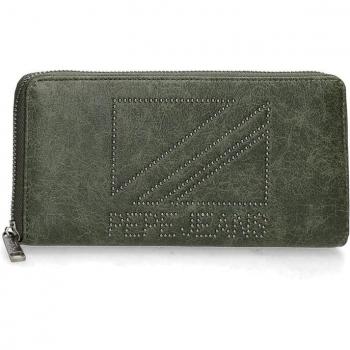 Cartera Pepe Jeans Donna con Cremallera Verde