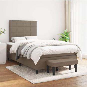 VidaXL Matratzenboxspringbett Taupe 120×200 cm – bequemer Stoffschlafkomfort