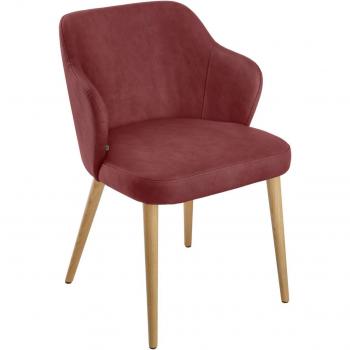 Sedia Katya ecopelle braccioli marrone