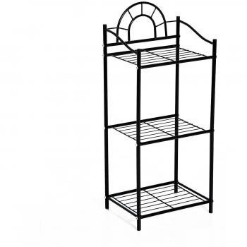 Metallgartenregal Homcom – 3‑Ebene Stand, schwarzer Stil, Blumen