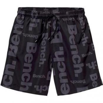 BENCH Herren Badeshorts, Polyester, Schwarz, Lang