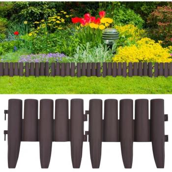 Bordures de pelouse 36 pièces marron 10 m PP
