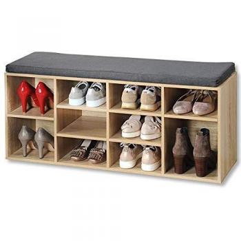 Universal-Schuhschrank mit Sitzkissen, Sonoma Eiche