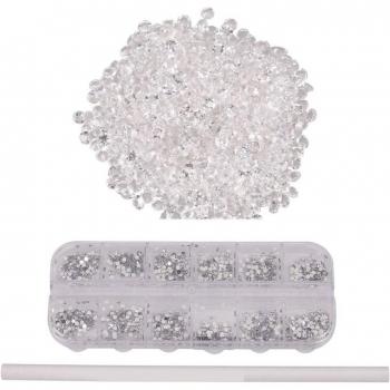 Kit de Arte en Uñas: 1440 Diamantes y 3000 Gemas de Imitación