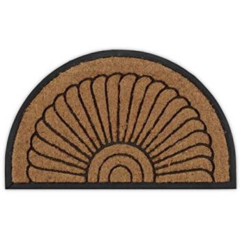 Paillasson Relaxdays en caoutchouc coco, format demi‑cercle 75 × 45 cm, surface antidérapante, usage intérieur et extérieur
