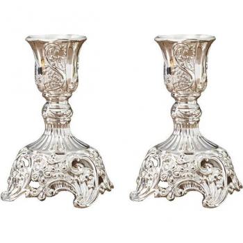 Bougeoirs décoratifs de cérémonie – Métal ou or/argent – 2 pièces
