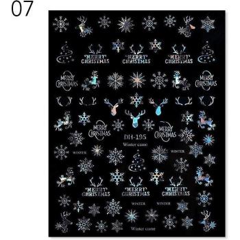 3D Christmas Nail Art Stickers Gold & Silver