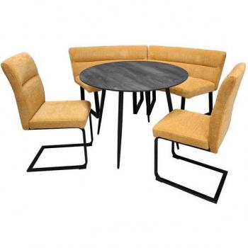 HTI‑Living Liron Runde Essgruppe – 1 Tisch, 2 Sitzbänke,