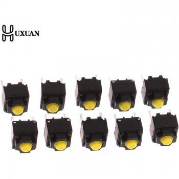Bouton poussoir silencieux sans fil pour souris filaire – micro-commutateur jaune 6×6×7,3 mm, pack 10 pièces