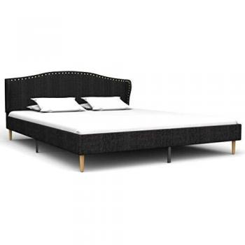Lit avec matelas sommier à lattes, couleur gris foncé, taille 180x200 cm, type double