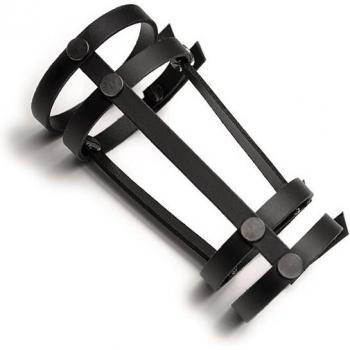 Bracelet femme en cuir noir avec longueur réglable