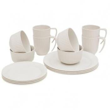 Universal Feast: Outwell 4-Pax Tableware in Sandstone