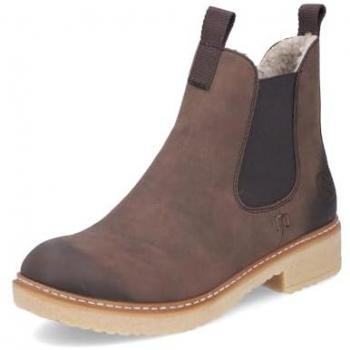 Rieker Damen Chelsea Stiefelette Braun Blockabsatz Größe 38