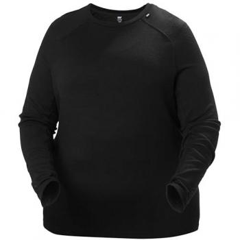 Helly Hansen Felpa Donna Lifa Merino Midweight Crew Plus Tono Nero