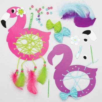 Kits d'artisanat Attrape-rêves Flamant Rose (Pack de 4)