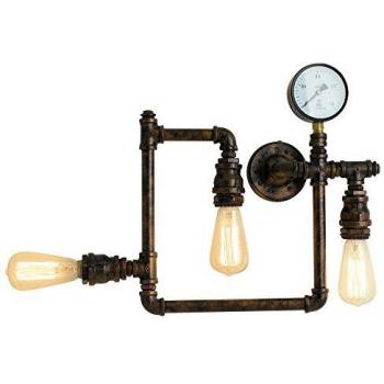Amarcord Industrial 3-Light Rustic Bronze Semi Flush Wall Sconce