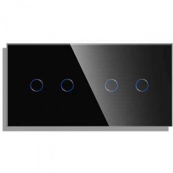KooB Frontal Preto 4 Botões / 2 Módulos