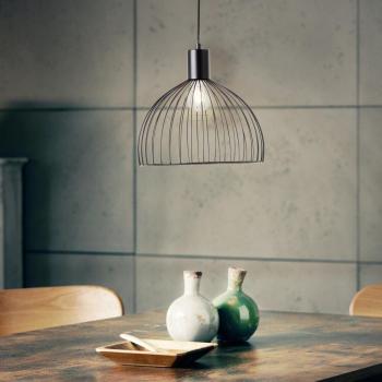 Brilliant Pendelleuchte »Blacky«, 1 flammig, Leuchtmittel E27 ohne Leuchtmittel, im Retro Look, 132,5 cm Höhe, Ø 30 cm, E27, Metall, schwarz matt