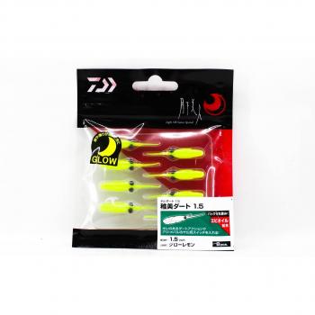 Daiwa Chibi Dart 1,5 inch, 8 stuks, glow in the dark lemon