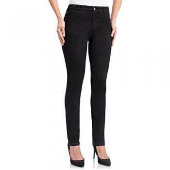 Wonderjeans Slim-Fit Damenjeans mit klassischem geradem Schnitt und Push-up-Effekt in Schwarz