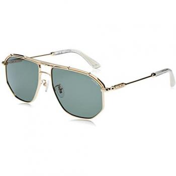 Police SPLL17 Horizon 5 300Y Gold‑Metal Men's Sunglasses – Green Square