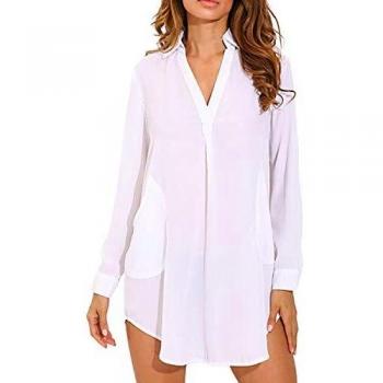 KenOce Loose Fit Chiffon Shirt Dress