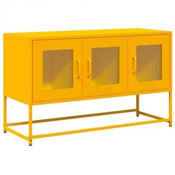 Meuble TV en métal jaune moutarde 100,5x39x60,5 cm