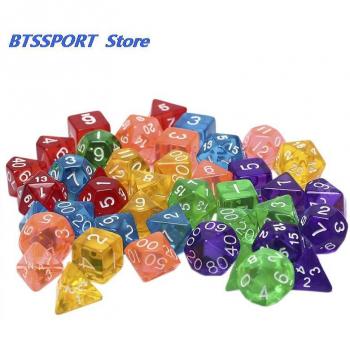7pcs Multicolor Acrylic Dice Set for D&D Games