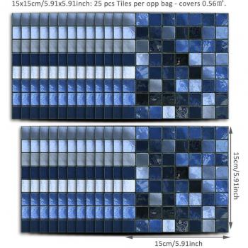 25Pcs Self-Adhesive Waterproof PVC Wall Tiles