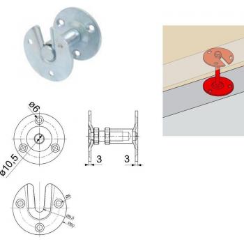 Structure de support de rampe droite adaptable TORBEL – Zinc – 9930031
