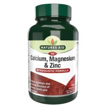 Natures Aid Comprimés de Calcium, Magnésium et Zinc, 90 unités