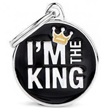 MyFamily Medaglietta per Cane Personalizzata Made in Italy, Cerchio Medio I'm The King