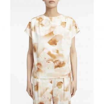 Camisa Satinada Calvin Klein para Mujer de Manga Corta con Diseño