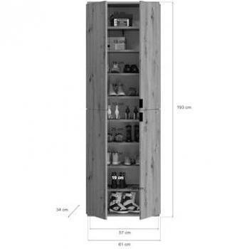 Armoire de Rangement 6 Portes Chêne