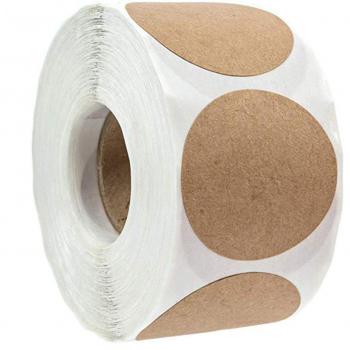 Set de 500 Pegatinas de Papel Kraft Natural, Ideal para Tiendas Pequeñas
