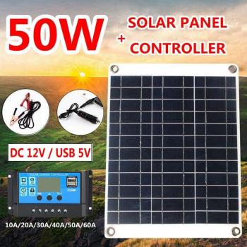 50W Solar Panel with 10A-60A Charge Controller