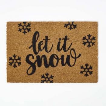 Winter Coir Doormat 'Let It Snow', Natural, 40 x 60 cm