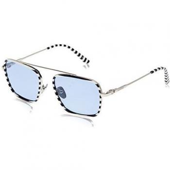 CK18102S di Calvin Klein: occhiali da sole unisex 55 mm con strisce bianche/nero