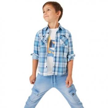 Garcia A Maniche Lunghe Camicia Blu Sporty N5630 6‑7 anni