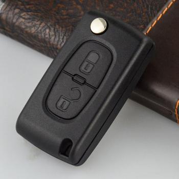OkeyTech 2 Button Flip Key Shell for Peugeot 407 607 and Citroen C4 C5