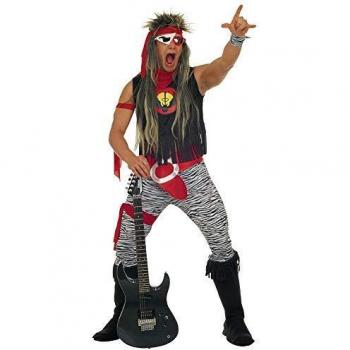 Rock Star Smiffys Homme Multicolore – Guitare Ailée, Zébré, Franges – Taille G