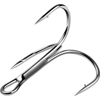 20PCS Silver High Carbon Steel Treble Hooks