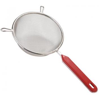 Tamiz de cocina de malla fina con mango de plástico, acero inoxidable, 1 ud