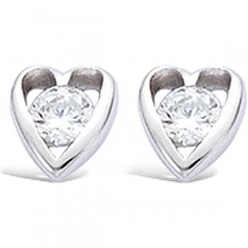 Cœur Câlin de Lily – Boucles Argent (Rhodié) 5x6 mm